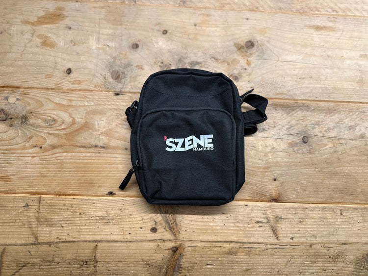 SZENE HAMBURG Merch – Kleine Umhängetasche mit SZENE Logo in schwarz