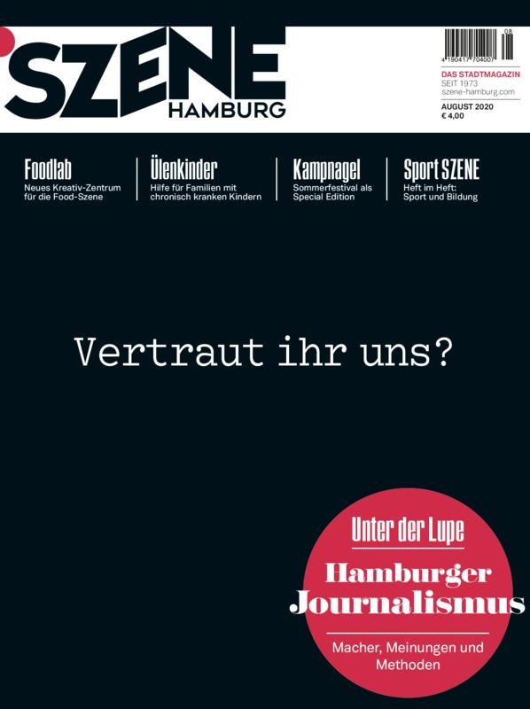 SZENE HAMBURG 8/2020 "Vertraut ihr uns ?" - SZENE HAMBURG Shop